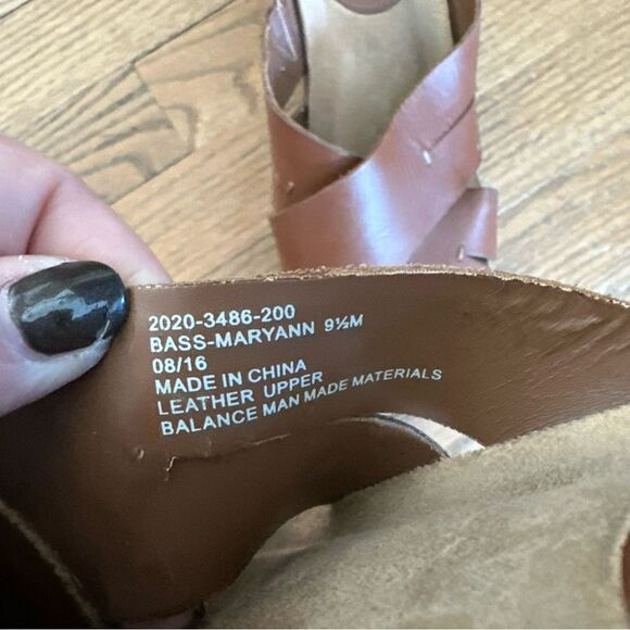 G.H. Bass & Co. MaryAnn Tan Wedge Sandals Size 9.5 - Picture 4 of 8